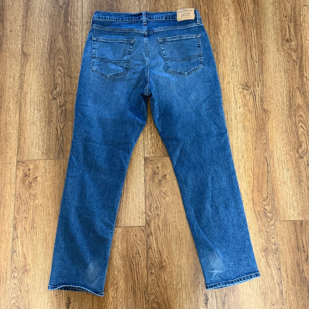 Levi Strauss Signature Athletic Fit Blue Jeans Mens 36x32 Denim cotton casual